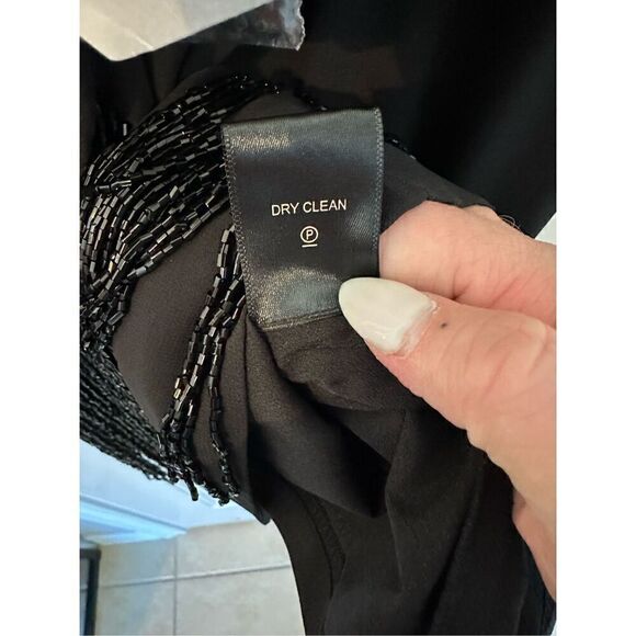 NWT NBD Revolve Annika Beaded Fringe Black Asymmetrical Mini Dress Size XXS - Picture 13 of 13